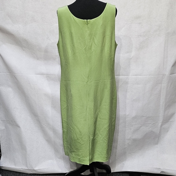 Rena Rowan 100% Silk Lime Green Sheath Dress Size 16 - Picture 5 of 7